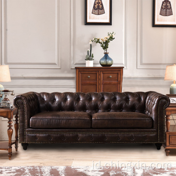 Tufted Chesterfield Sofa Sofa Furniture Ruang Tamu